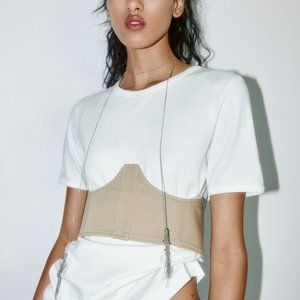 ZARA LONG DOUBLE WRAPAROUND CHAIN LARIAT NECKLACE WITH BEADED‎ CRYSTALS